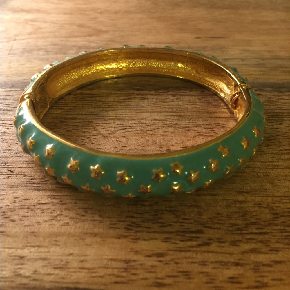 Kenneth Jay Lane turquoise and gold star bangle